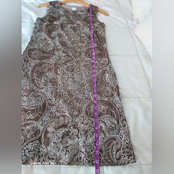 1.2.3. Paris Taupe Sequin Paisley Dress | 4 - Picture 14 of 14